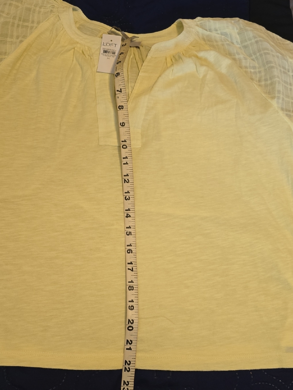 LOFT Pale Yellow Split-Neck Blouse - Picture 5 of 5
